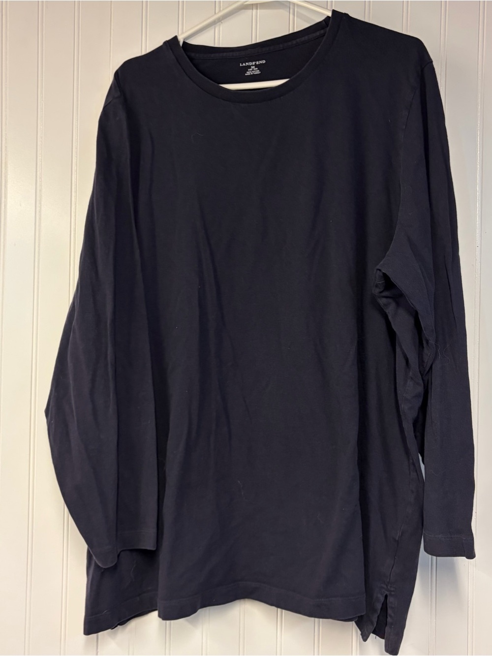 Lands' End Men's Long Sleeve Crew Neck Shirt - Navy 3XL
